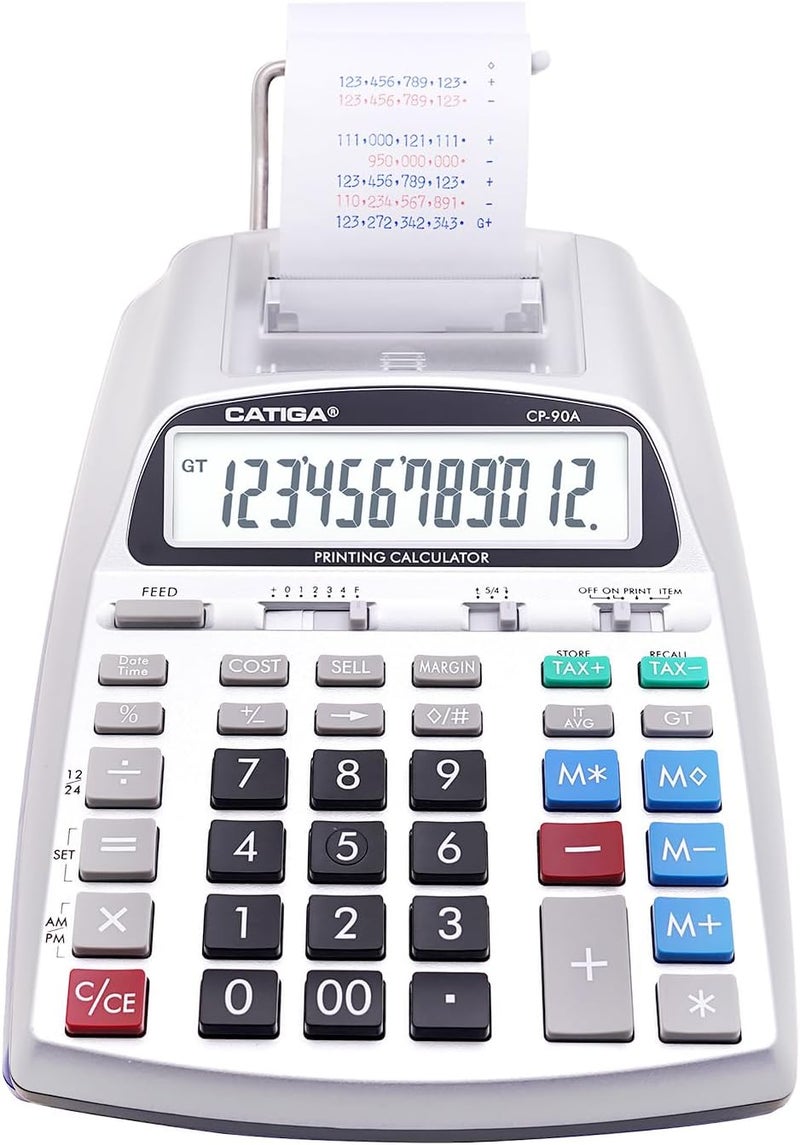 CATIGA New & Upgraded 2025 Printing Calculator Adding Machine 10 Key, Desktop Home Office Calculator with Paper Roll Print Out, Accounting Business Finance - Image 1